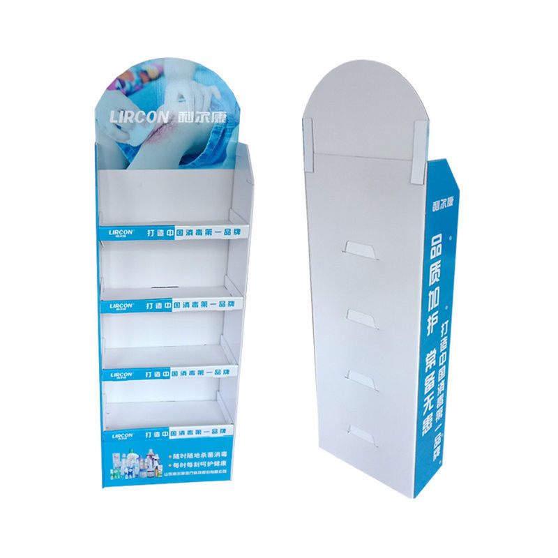 Custom Color Printed 4 Tier Counter Retail Promotion Folding PDQ Top Display Stand