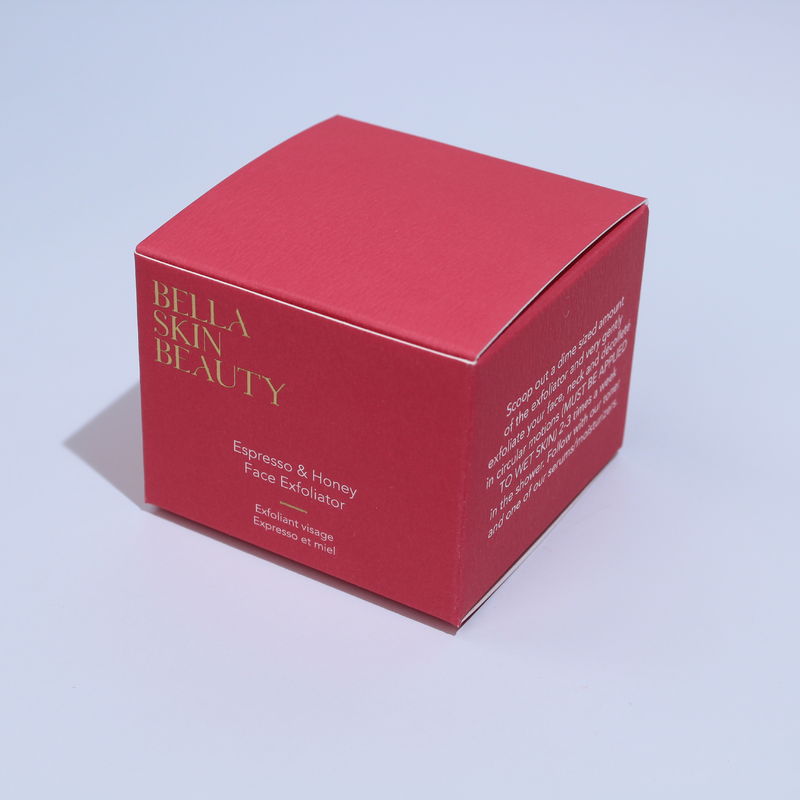 Custom Logo Printed Packaging Skincare Boxes With Solid Red Texture Paper