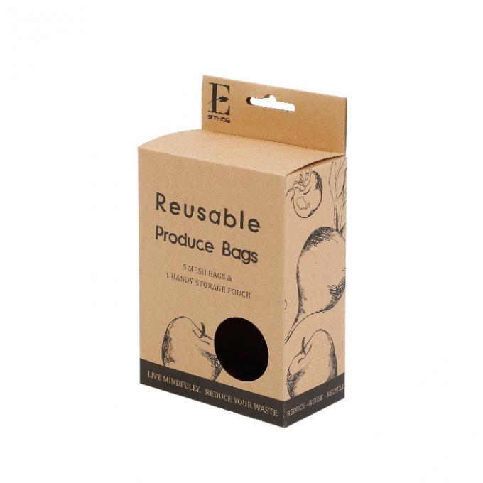 Brown Hang Tag Kraft Eco Friendly Packaging Box With Round Window 0