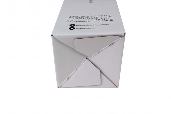White Corrugated Folding Carton Box Carton For Single Pack Wine Bottle 0
