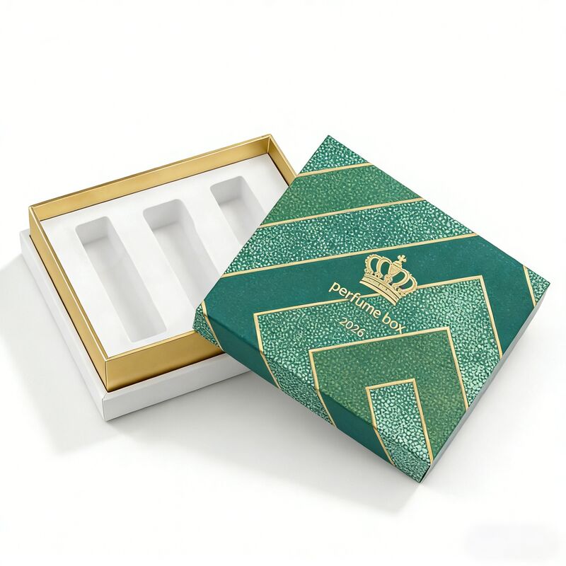 Gold Foil Stamped Rigid Perfume Packaging Box