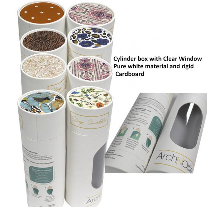 Custom Logo Cardboard Round Box With Window For Baby Blanket 0