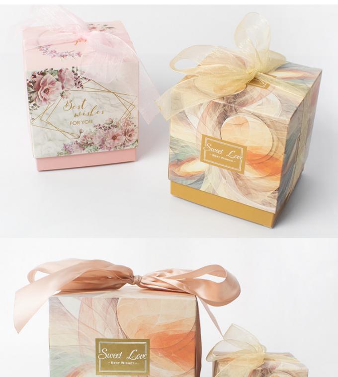 Handmade Small Wedding Jewelry Packaging Box With Pink Ribbon 1