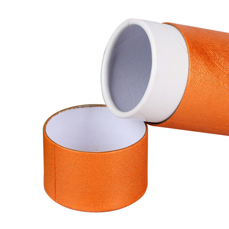 Printed Orange Round Cardboard Container With Lids