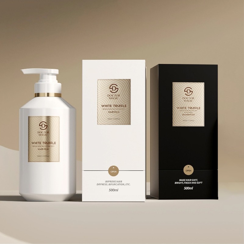 3 Bottle Rigid Roll on Perfume Box in Gold Black Luxury Cosmetic Packaging Box with Magnetic Closure