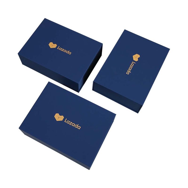 Navy Blue Custom Luxury Cosmetic Packaging  Gift Boxes For Perfume Glass Bottle
