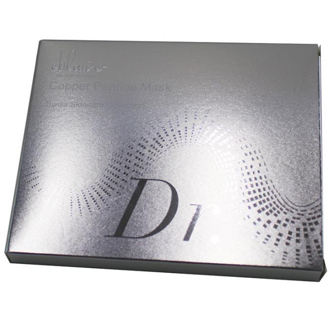 Beauty Cosmetic Face Mask Packaging Box Custom Design Silver Color Paper 0