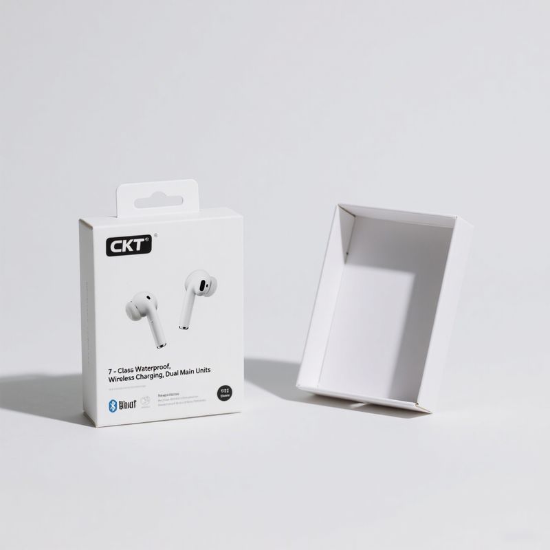 Custom Recycled Cardboard Wireless Headphone Packaging Box 3x3x3cm