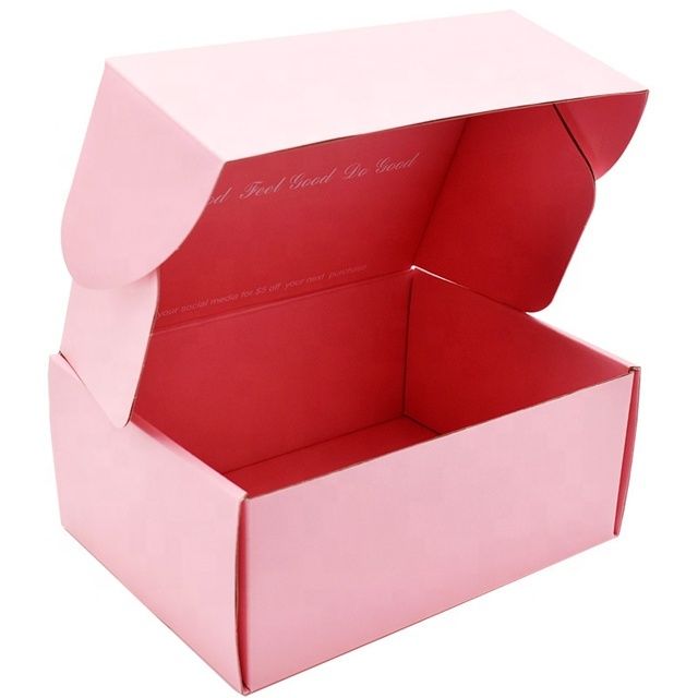 Black / Pink Logo Custom Clothing Packaging Boxes , Cardboard Box For Clothes Packaging