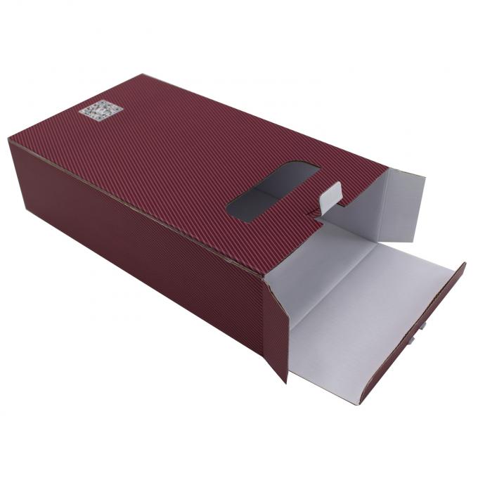 Rope Handle Cardboard Holiday Mailer Boxes For 2 Pack Wine Bottles 1