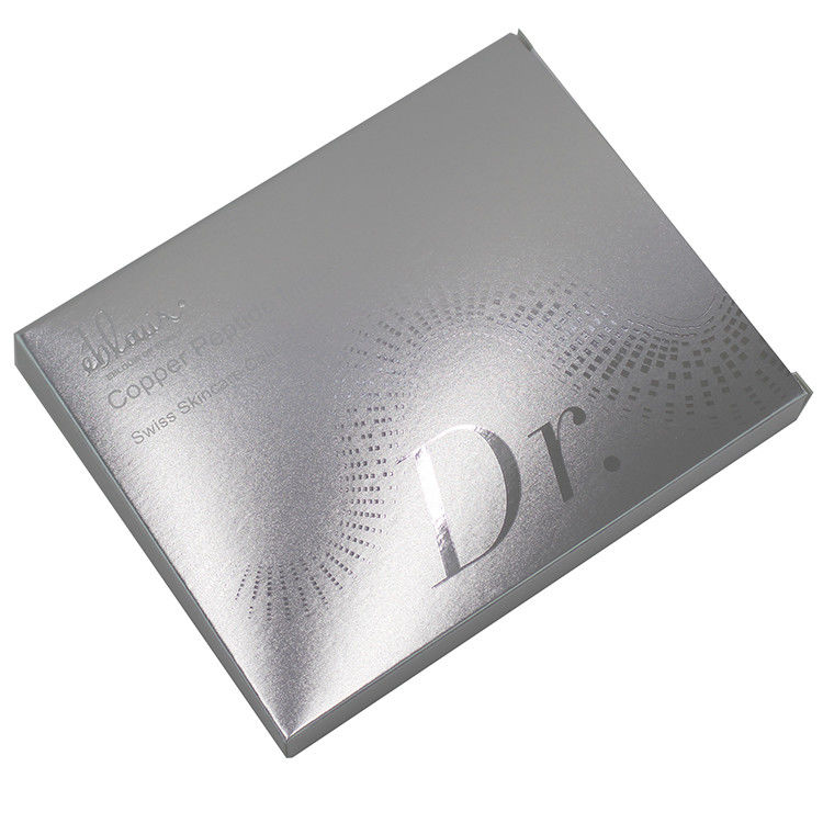 Beauty Cosmetic Face Mask Packaging Box Custom Design Silver Color Paper