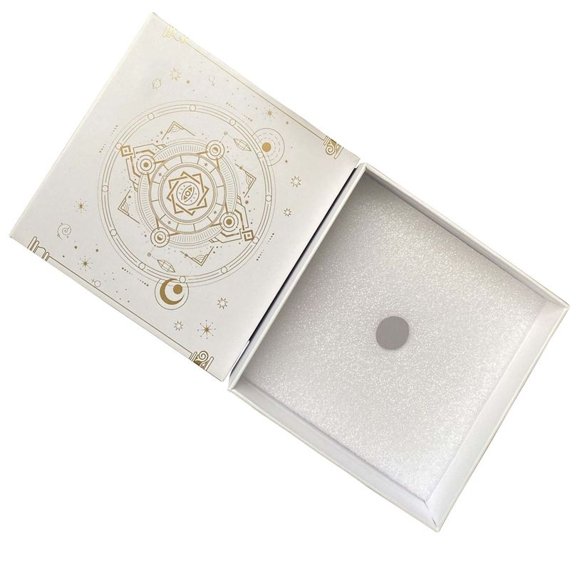 Customizable White Rigid Candle Box Golden Foil Stamping White Foam Insert