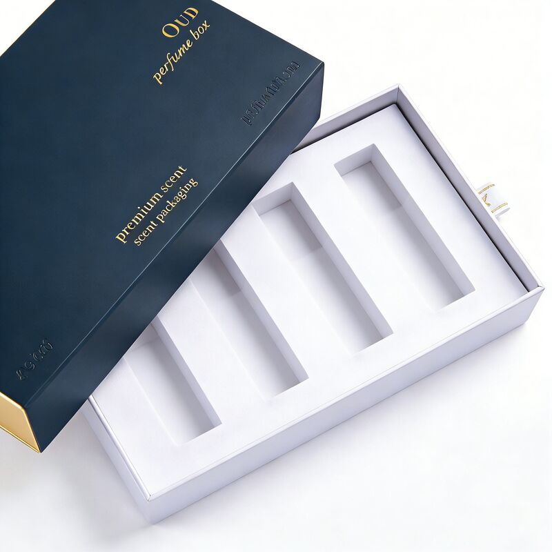 Custom Perfume Box with Magnetic Closure & Gold Foil