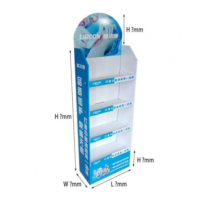 Custom Color Printed 4 Tier Counter Retail Promotion Folding PDQ Top Display Stand 0