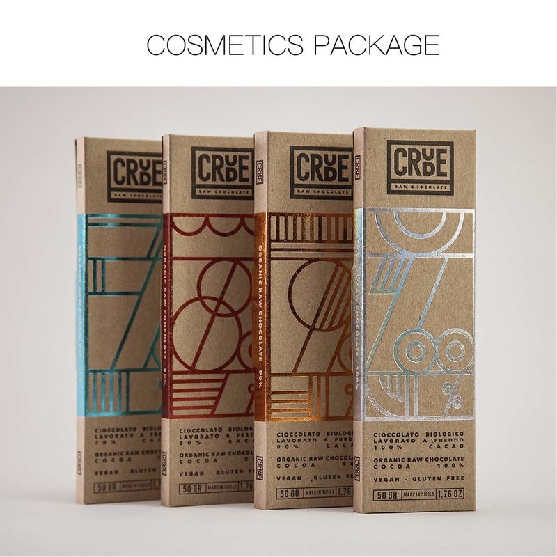 Brown Kraft Paper Foldable Carton Box With Luxury Foil Stamping Color