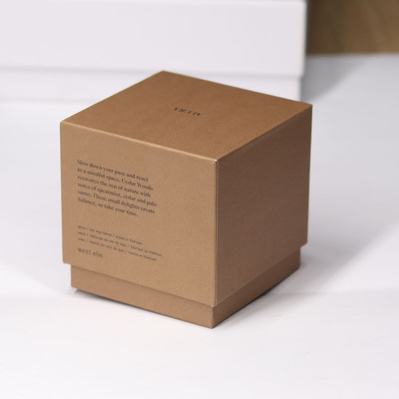 Recyclable Kraft Cardboard Gift Packaging Box with Lids for Candle