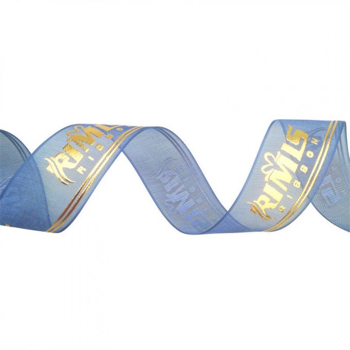 Custom Polyester Christmas Gold Wrapping Ribbon Riased Embossed Printed Rolls 1