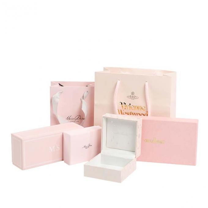 Flowers Pink Foldable Gift Packaging Box With Ribbon Paper Bags 2