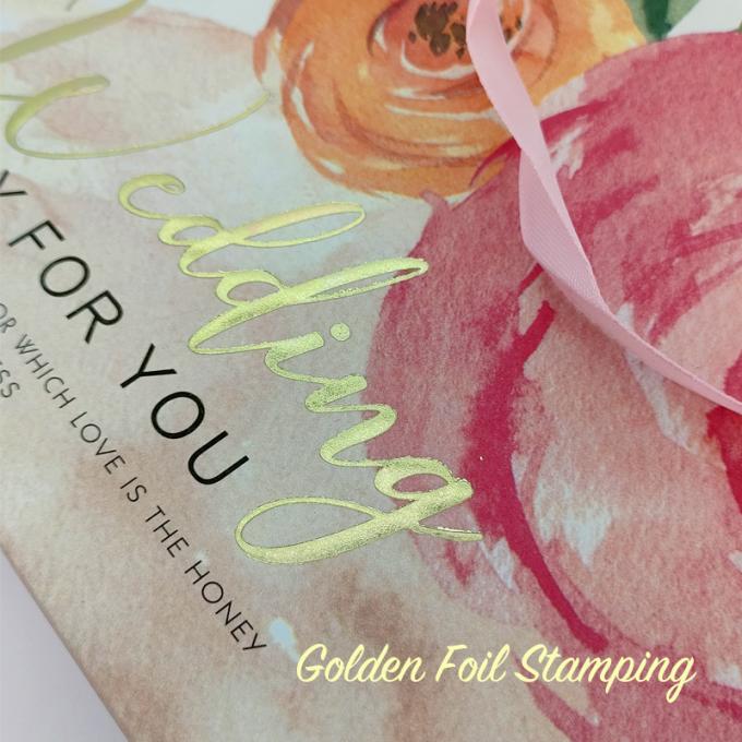 Paper Wedding Candy Gift Bag With Pink Ribbon Handle 0