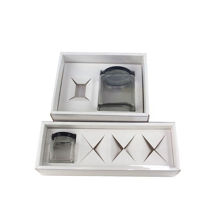 Custom Recycled Cardboard Gift Box With Tray Insert Biodegradable Candle Jar Packaging Boxes