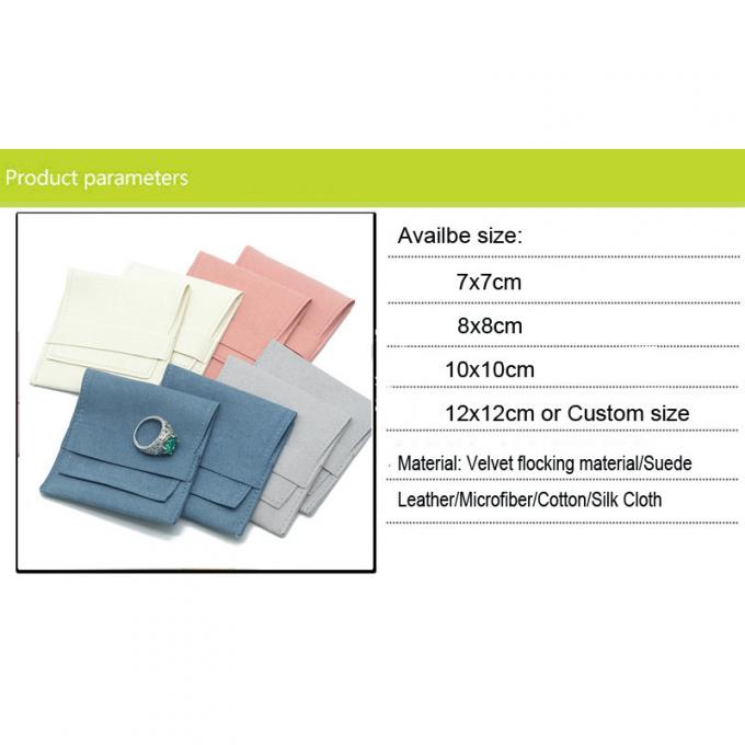 Ring Earing Necknace Fabric Pouch Custom Colorful Velvet Microfiber 0