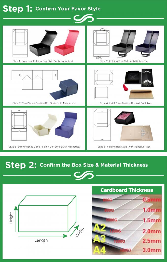 Customized Black Collapsible Gift Box With Ribbon 2