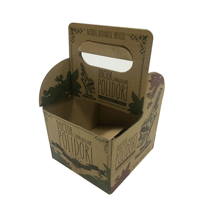 Heavy Duty Cardboard Beer Trays 4-6 Pack Custom Printed With Handles