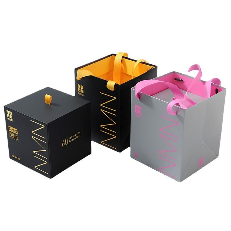 Custom Golden Pink Candle Gift Box Packaging Paper Gift Bag