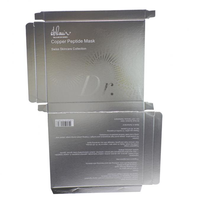 Beauty Cosmetic Face Mask Packaging Box Custom Design Silver Color Paper 2
