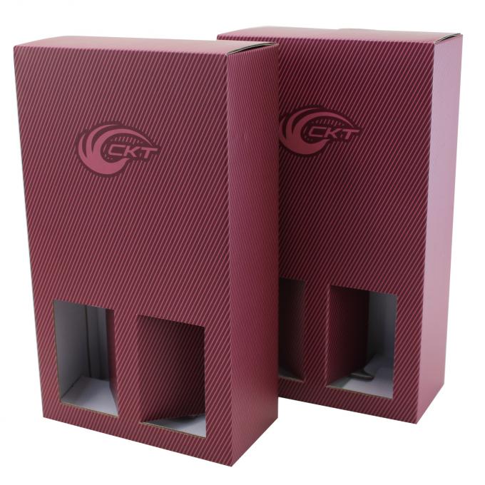 Rope Handle Cardboard Holiday Mailer Boxes For 2 Pack Wine Bottles 0