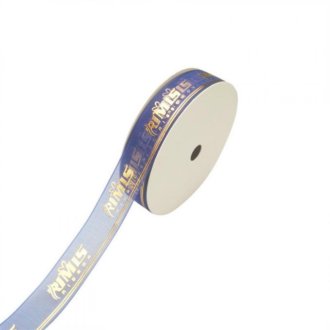 Custom Polyester Christmas Gold Wrapping Ribbon Riased Embossed Printed Rolls 2