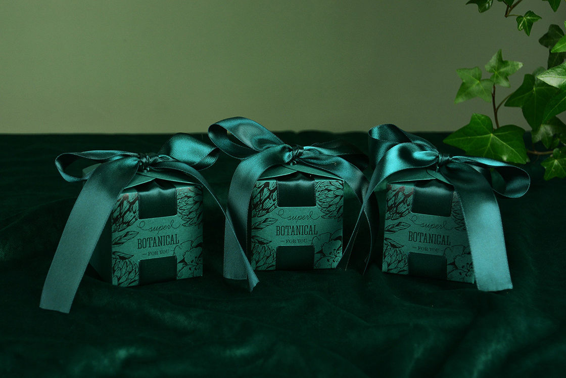 Forest Green Small Ring Gift Box With Ribbon