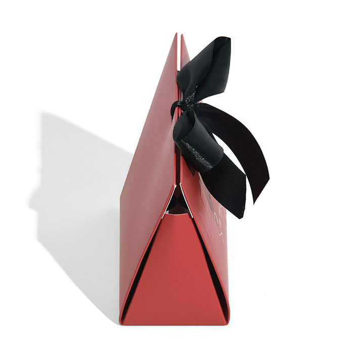 Creative Paperboard Triangle Jewelry Packaging With Ribbon