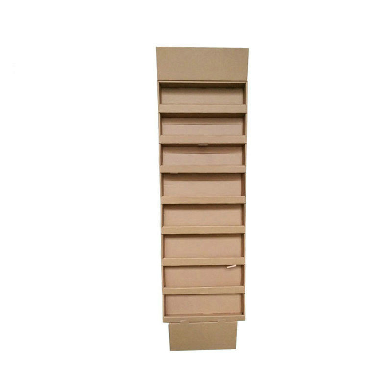 Brown Cardboard Counter Display Greeting Leaflets Book Retail 8 Tier Display