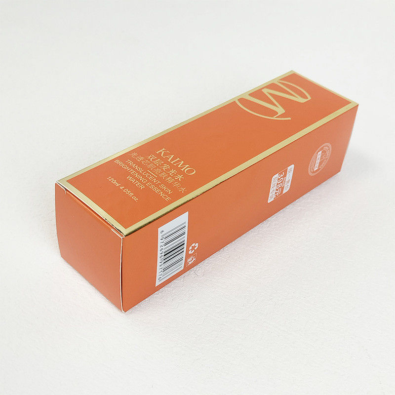 Small Orange Cosmetic Storage Kit Skin Care Gift Packing Box With Metallic Silver Paper
