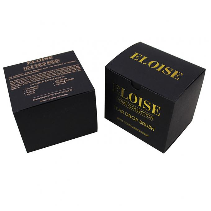 Matte Black And Rose Gold best cosmetic packaging Paper Box For Make Up Brush 0