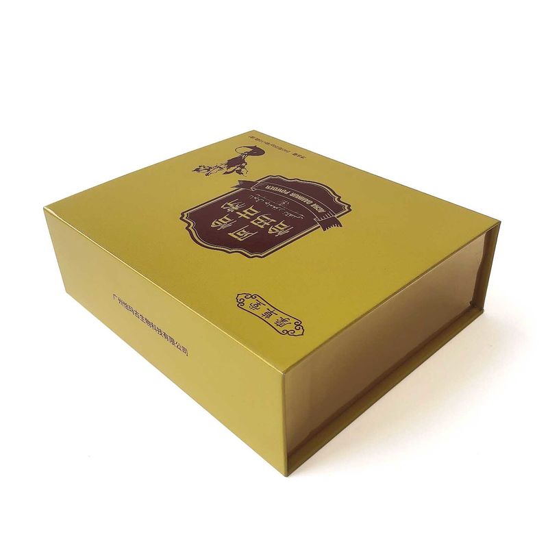 Custom Printed Magnetic Gift Box Branded Product Box Metalic Golden Paper