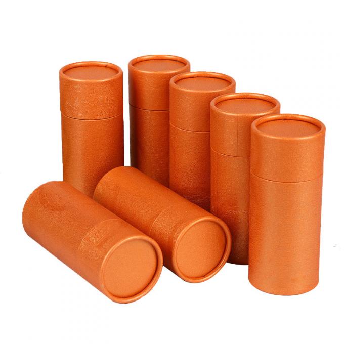 Printed Orange Round Cardboard Container With Lids 1