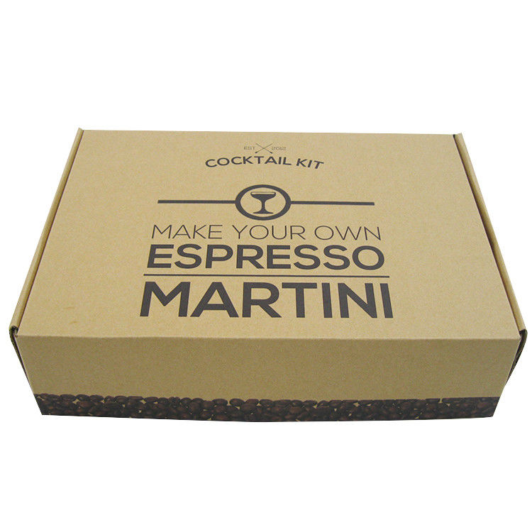 Recyled Kraft Paper Cardboard Mailer Box Packaging Black Printing