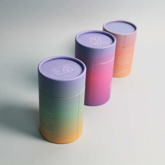 Empty Custom Color Cardboard Tube Gift Box With Metal Lid