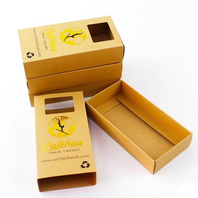 Ecological Square Sliding Kraft Packaging Box With Windows 0