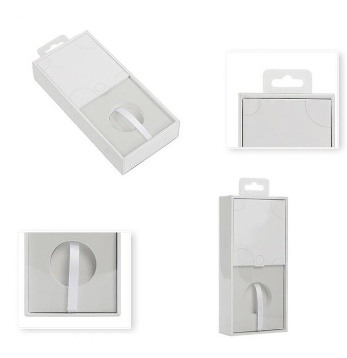 Cardboard Window Packaging Box With Transparent Lids Plastic Hooks 1