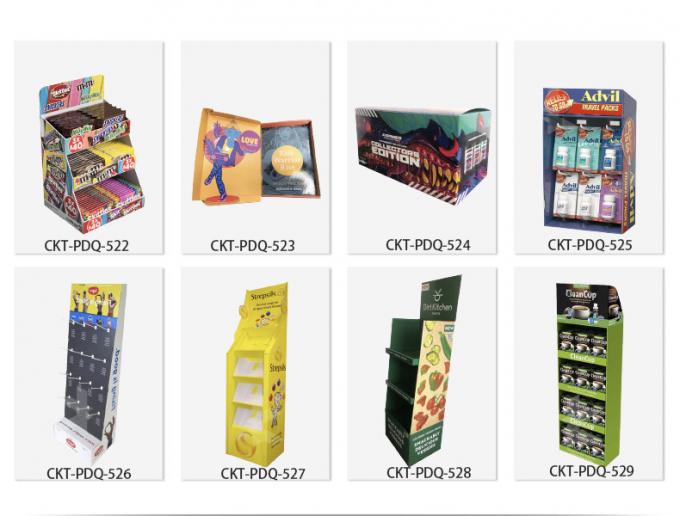 Recycle Cardboard Counter Display Exhibition Shelves Pop Store Display Stocking  Stands 3
