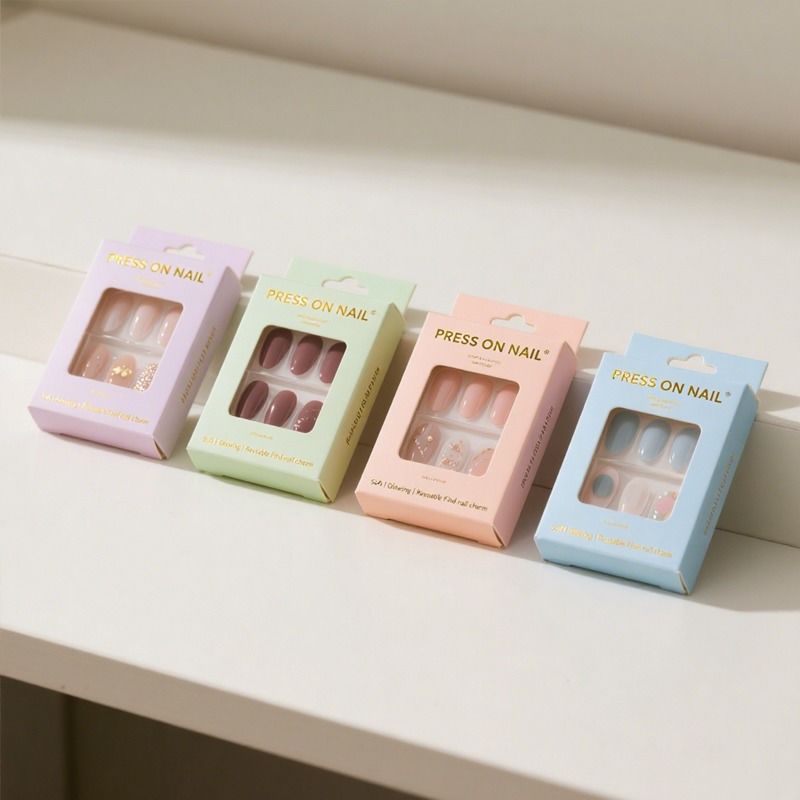 Custom Luxury Press On Nail Packaging Boxes With Magnetic Closure Wholesale