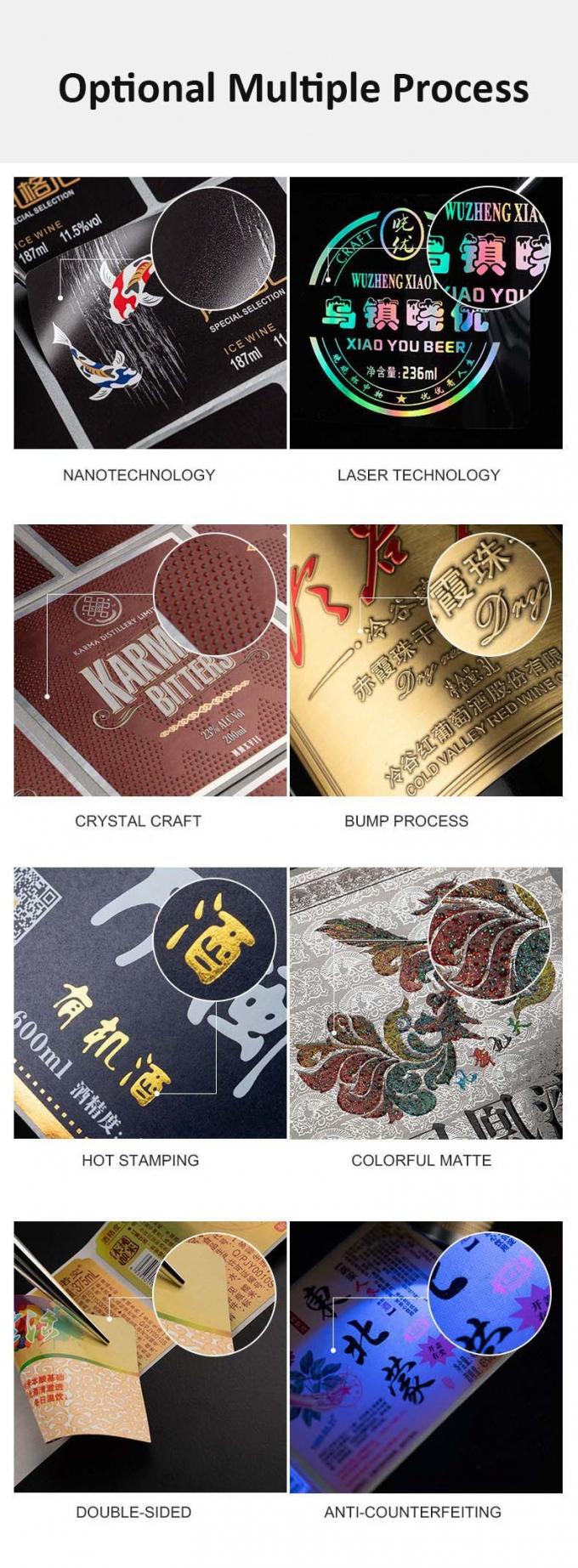 Golden Embossed Logo Luxury Wine Label Stickers With Stencil Tissue Paper 4
