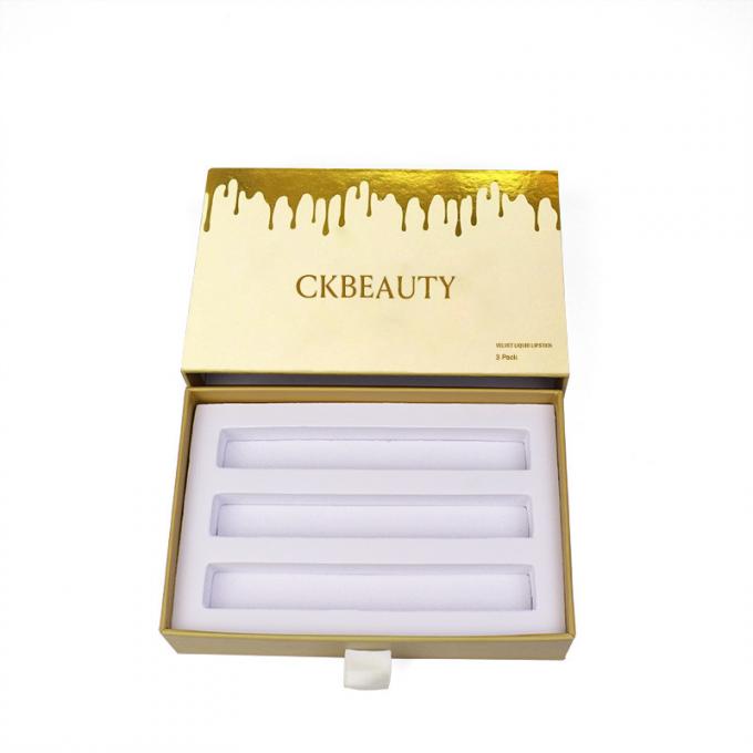 Customized gold-embossed cosmetic boxes personalized Lipstick paper boxes for retail 1