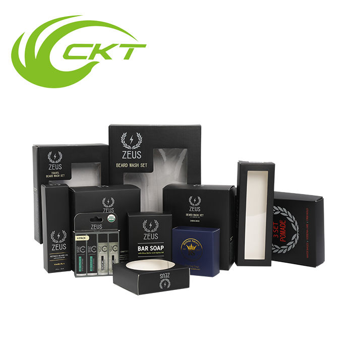 Custom Beard Product Packaging Boxes With Free Design Support Gold Foil Logo