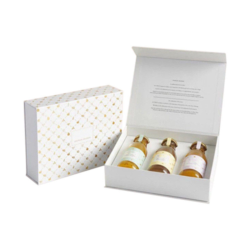 White Gift Box Custom Color Printing Rigid For Essential Oil 3 Packs Packaging