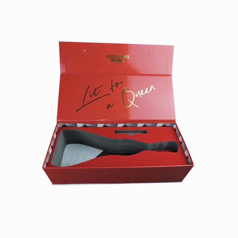 Luxury Retail Lip Gloss Boxes Red Printed Custom Hole Insert