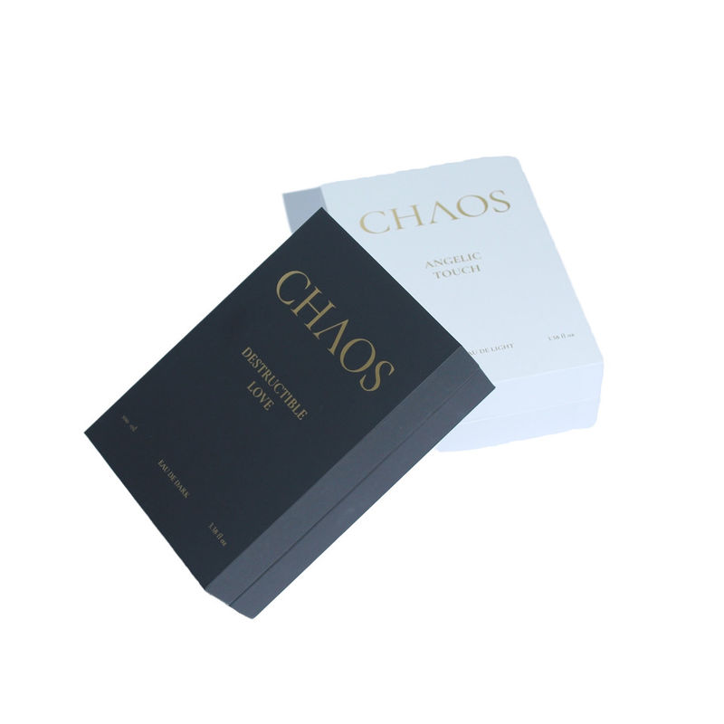 Black And White Perfume Box Packaging Design With Magnetic Closure For Small Business
